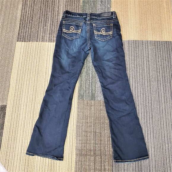 Seven7 Women's Size 8 Blue Curvy Bootcut Dark Wash Cotton Blend Stretch Jeans - Picture 6 of 11